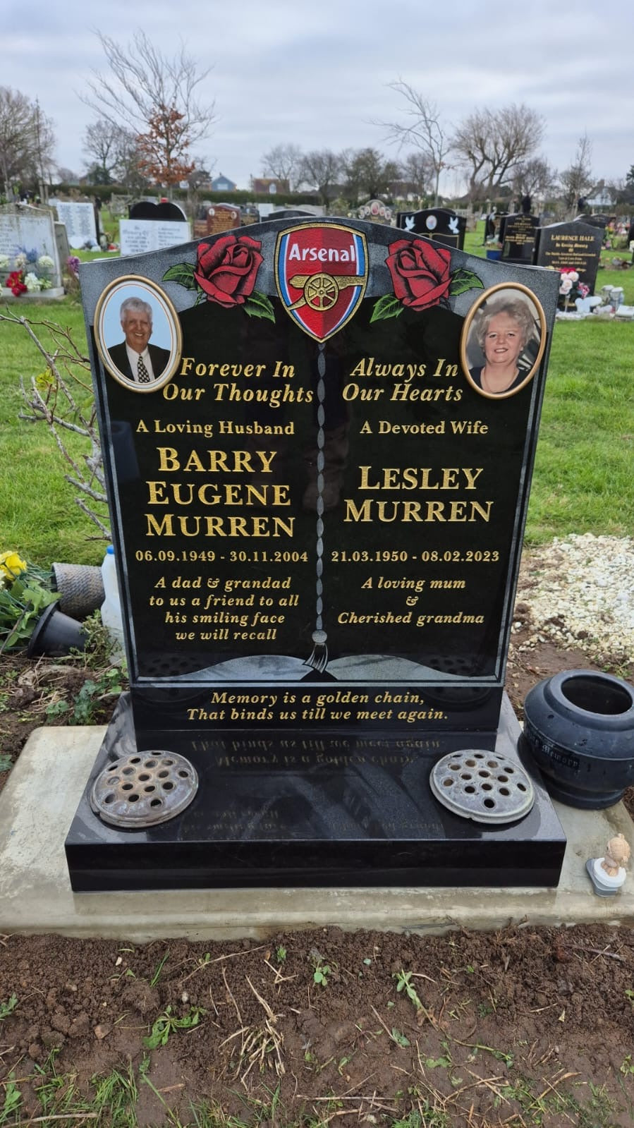 Book Memorial With Carved Roses