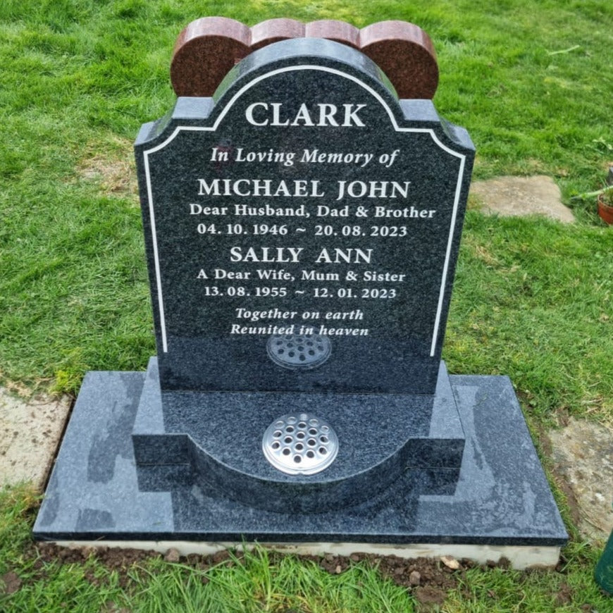 Headstone With Chamfered Edges And Angel Design