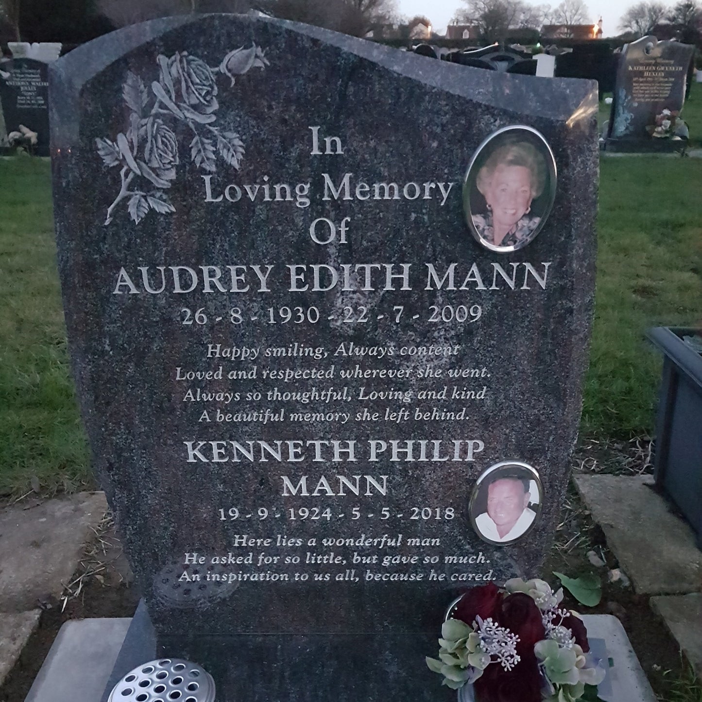 Half Ogee Anton Shaped Headstone With Chamfered Edge