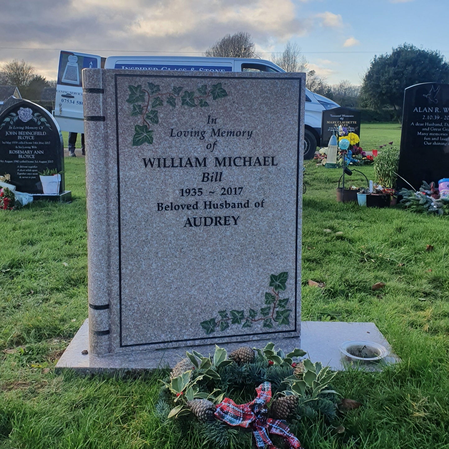 Closed Book Headstone Memorial