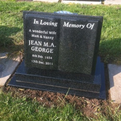 Book Memorial With Thick Stepped Pages And Splay To Base For Extra Lettering