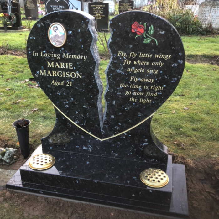 Broken Heart Headstone Memorial