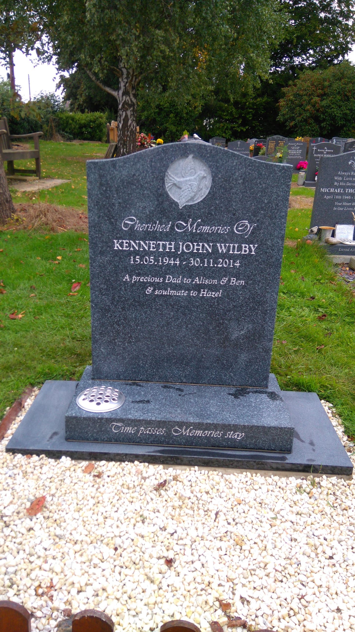 Deep Ogee Headstone With Carved Dove