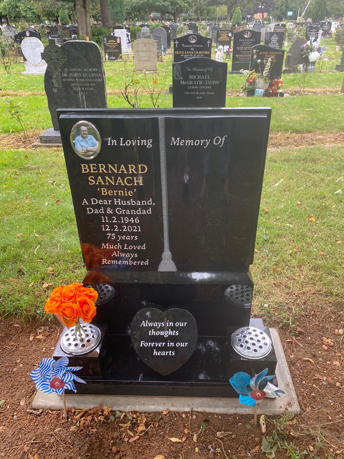 Book Memorial With Carved Tassel To Centre And Heart On Base