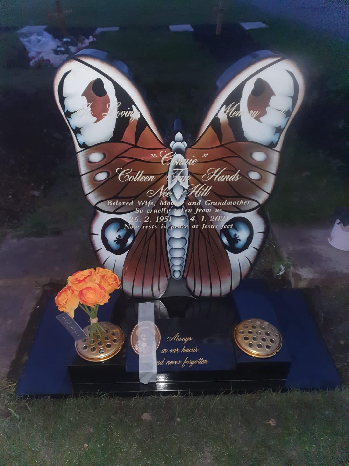 Butterfly Memorial With Splay Base