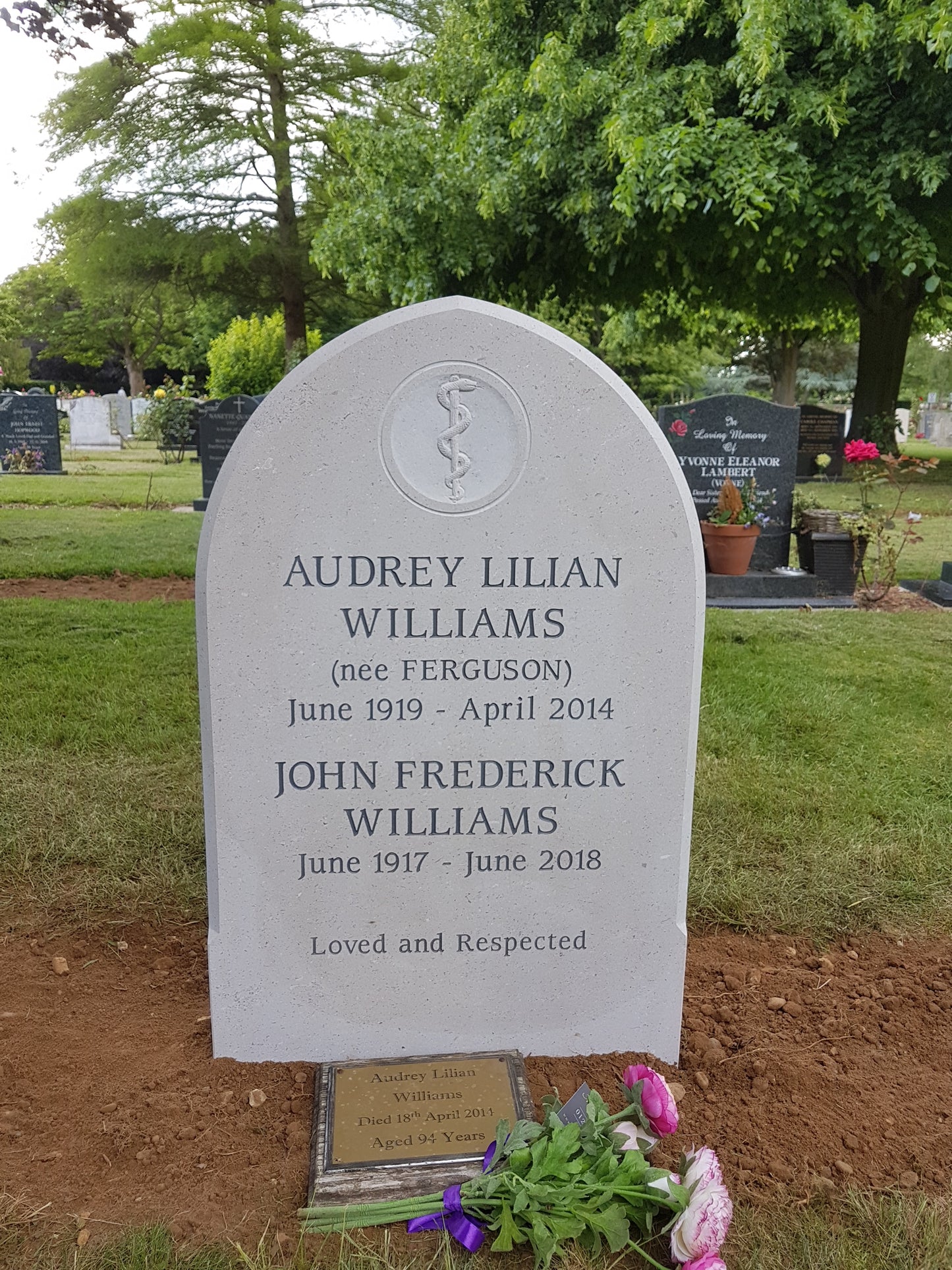 Gothic shape memorial with hand carving