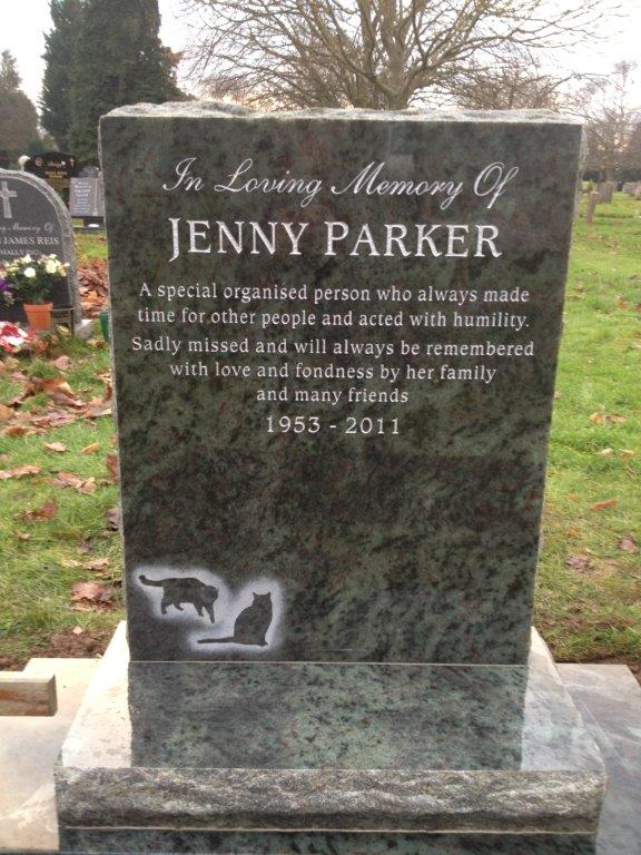 Square top memorial with optional pin line and cross