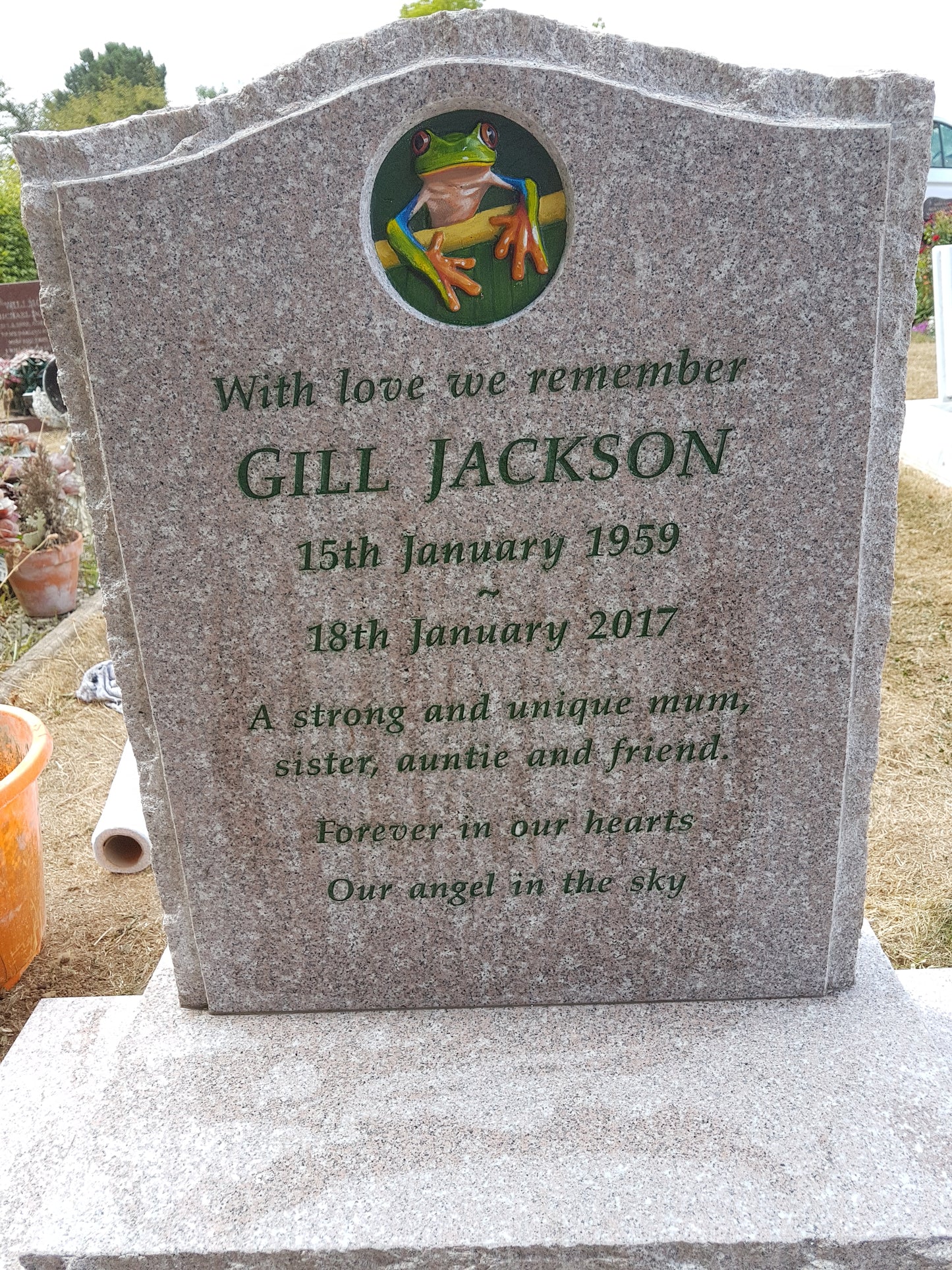 Ogee Headstone With Bronze Cross