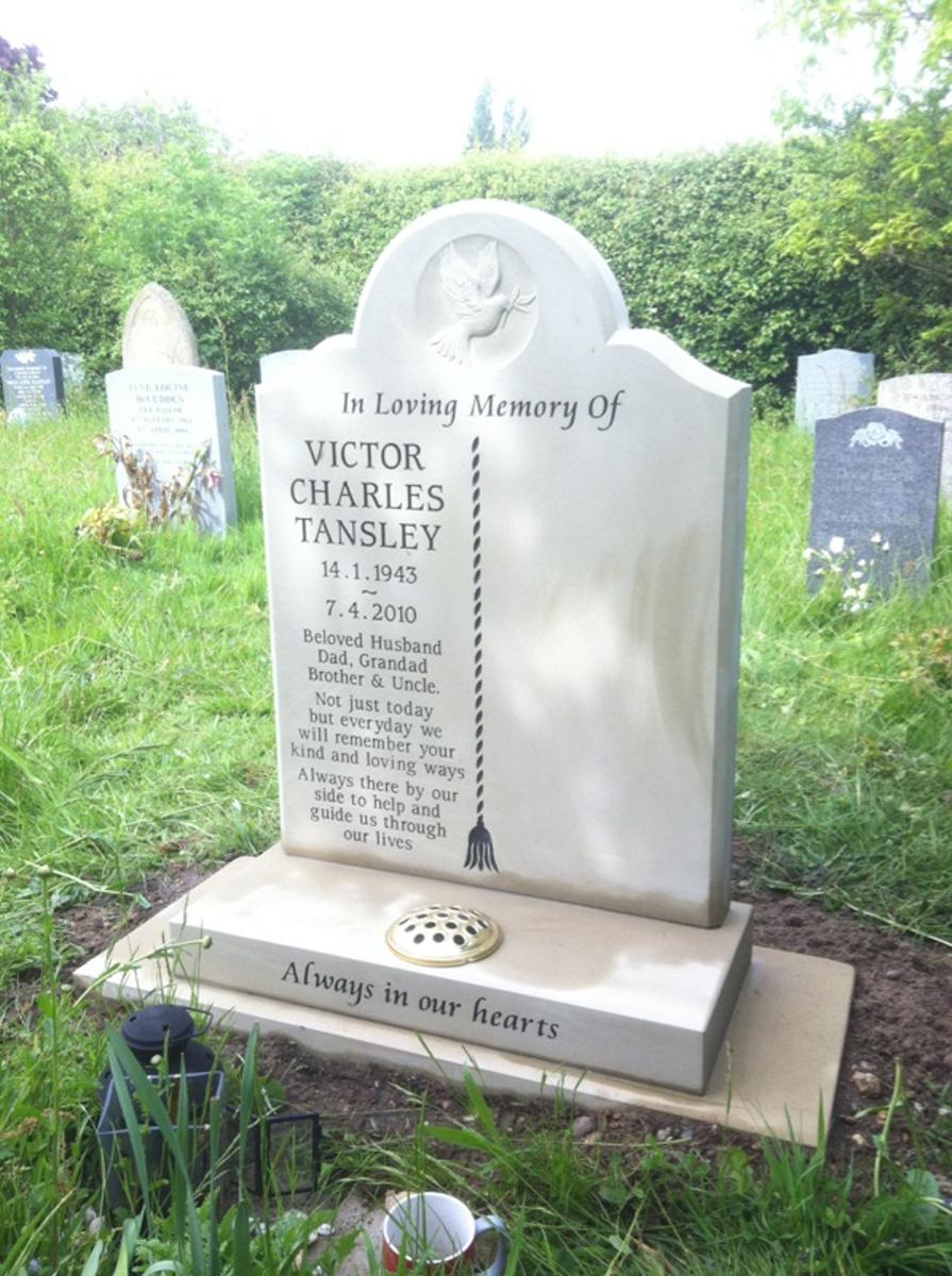 Deep Ogee Headstone With Carved Dove