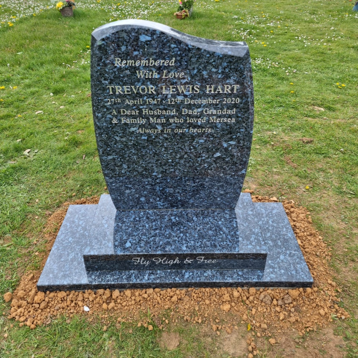 Half Ogee Anton Shaped Headstone With Chamfered Edge