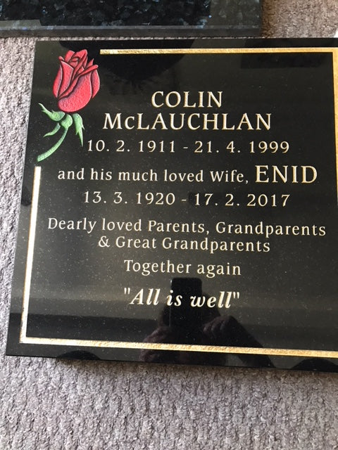 Painted Rose Tablet Memorial