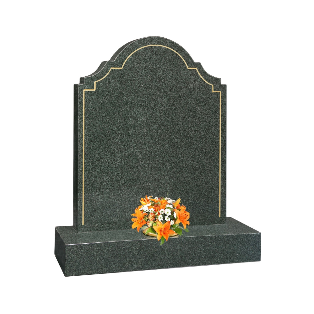 Chequered Shoulders Headstone With Pin Line Frame
