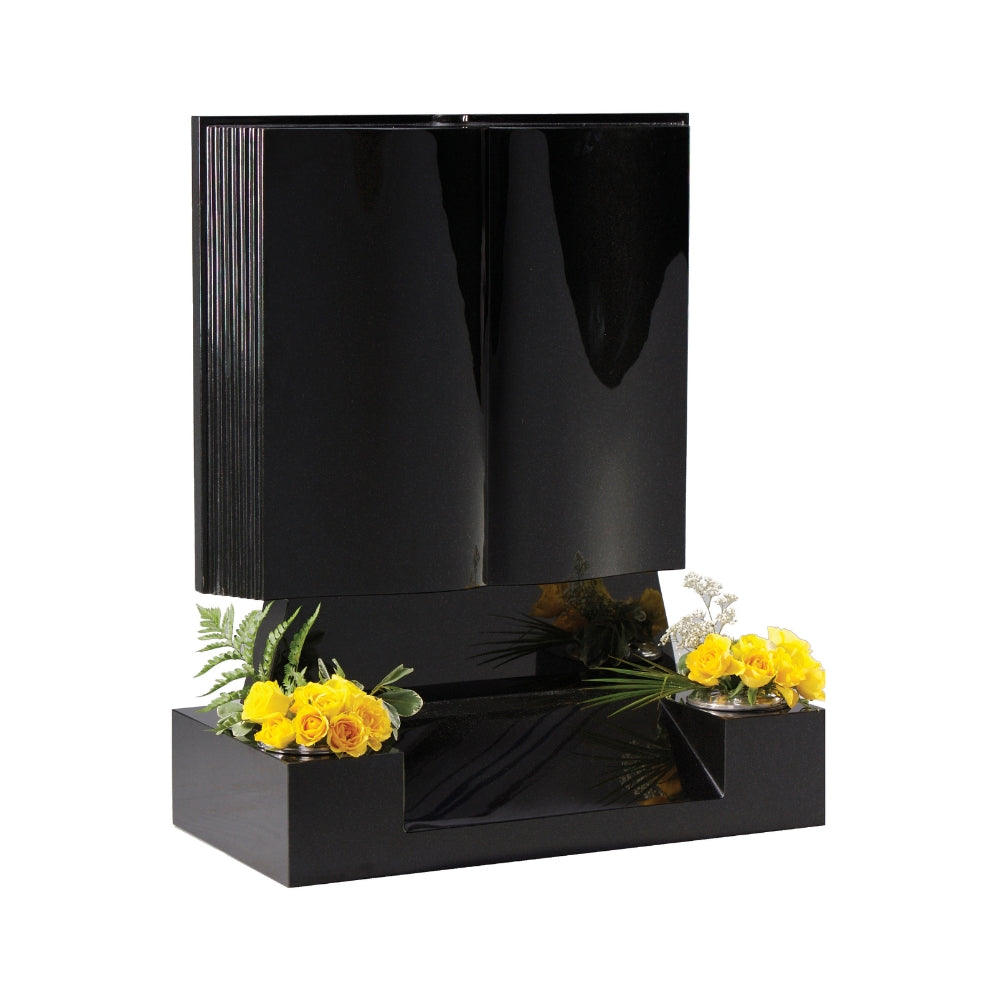 Book Memorial With Thick Stepped Pages And Splay To Base For Extra Lettering