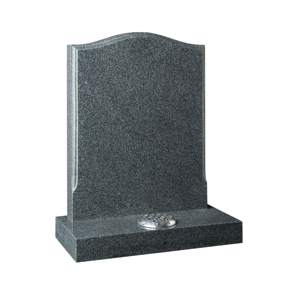 Ogee shaped memorial with moulded edge to headstone