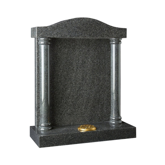 Temple style memorial with ogee top and square base.
