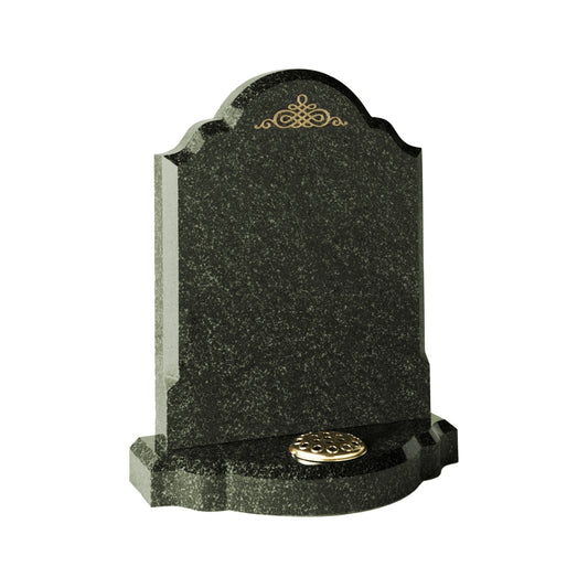 Ogee shaped memorial with shoulders and matching curved base