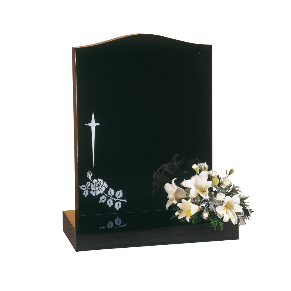 Ogee shaped memorial with optional star design