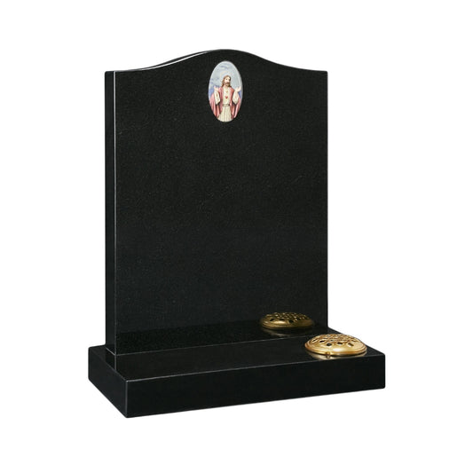 Ogee shaped memorial with optional Jesus design