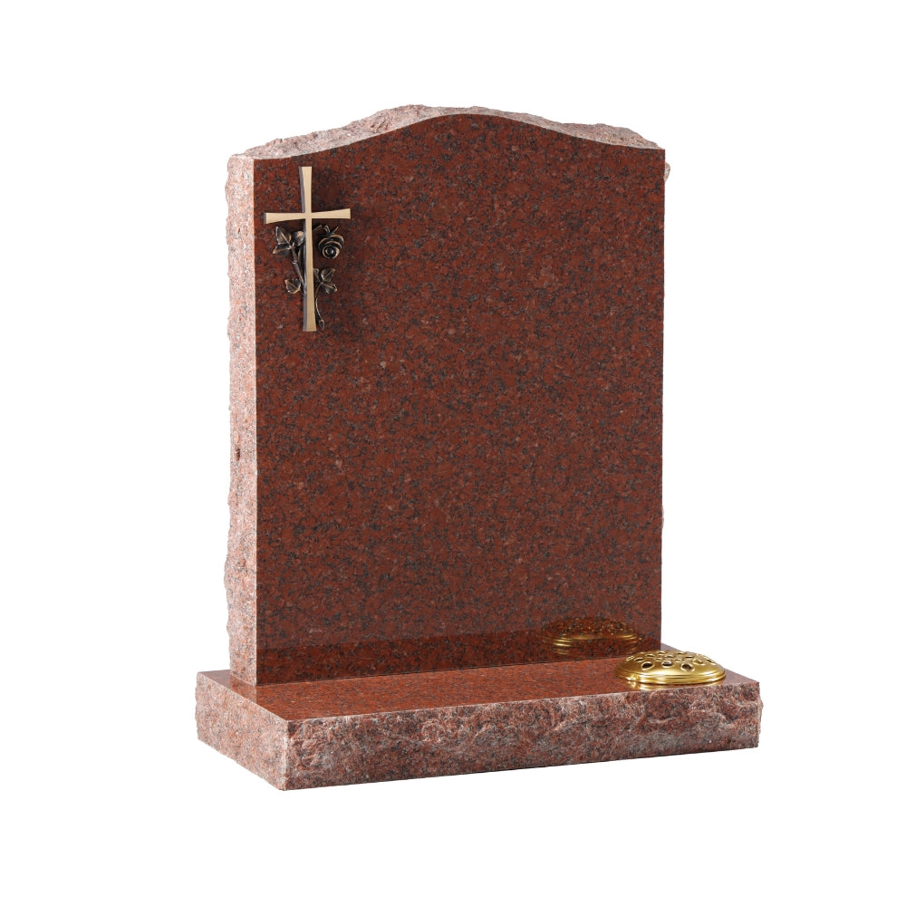 Ogee Headstone With Bronze Cross