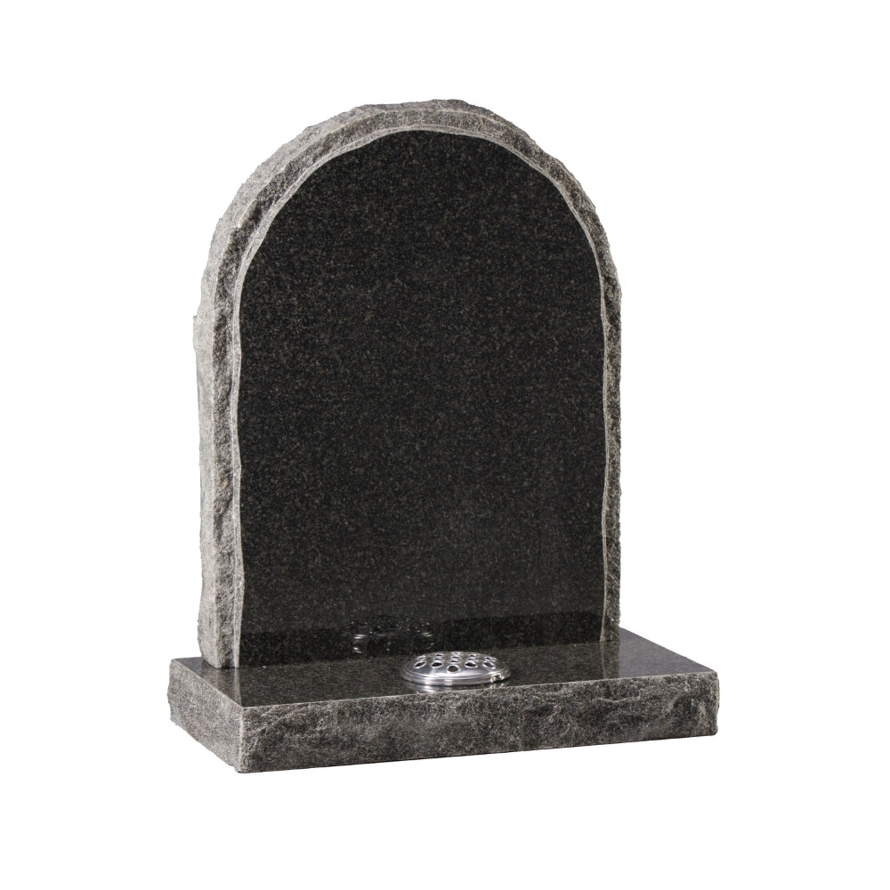 Half Round Headstone With Pitched Sides And Margins