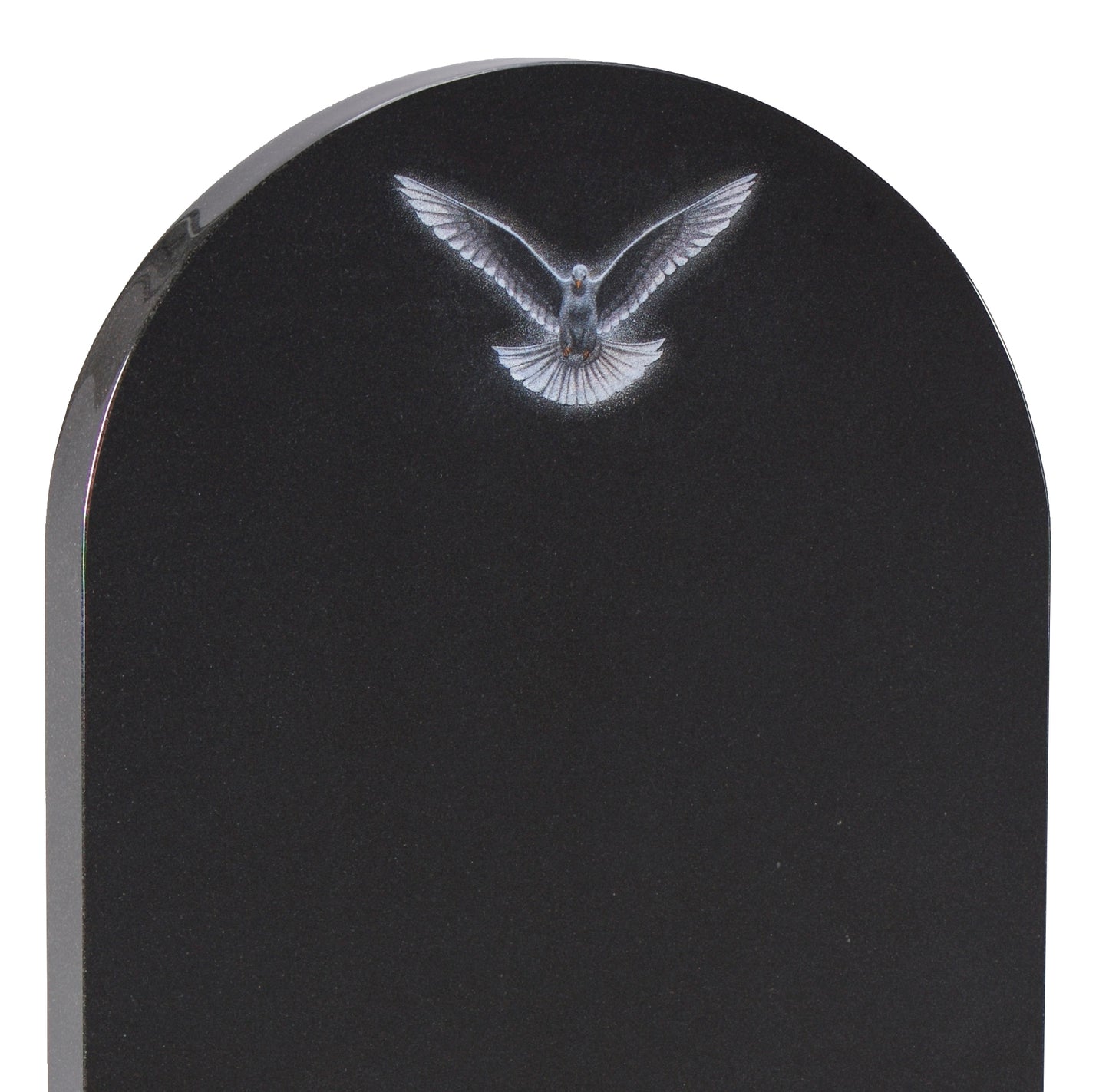 Round Top Headstone With Dove Design