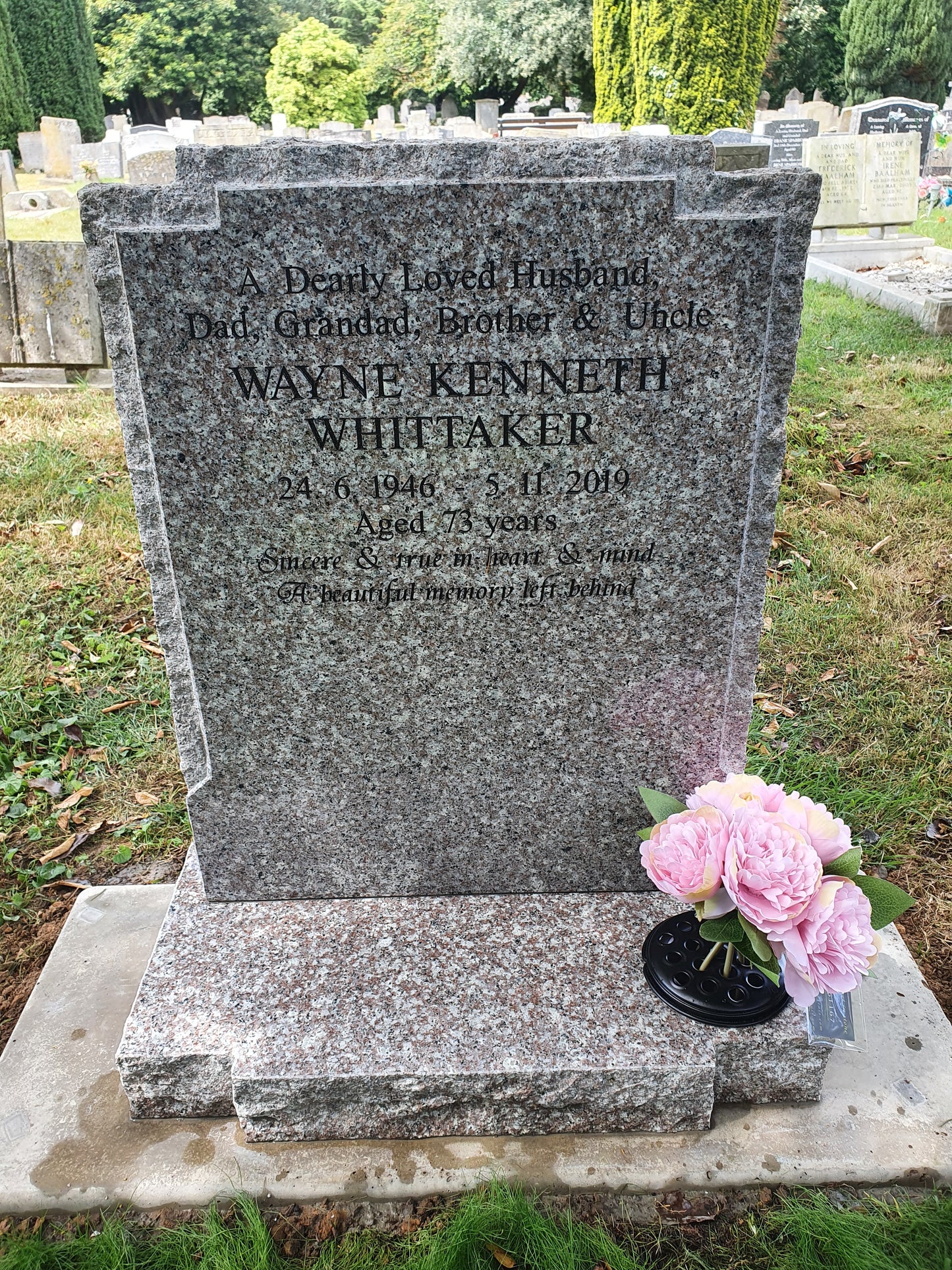 Checked Top Headstone With Pitched Edges