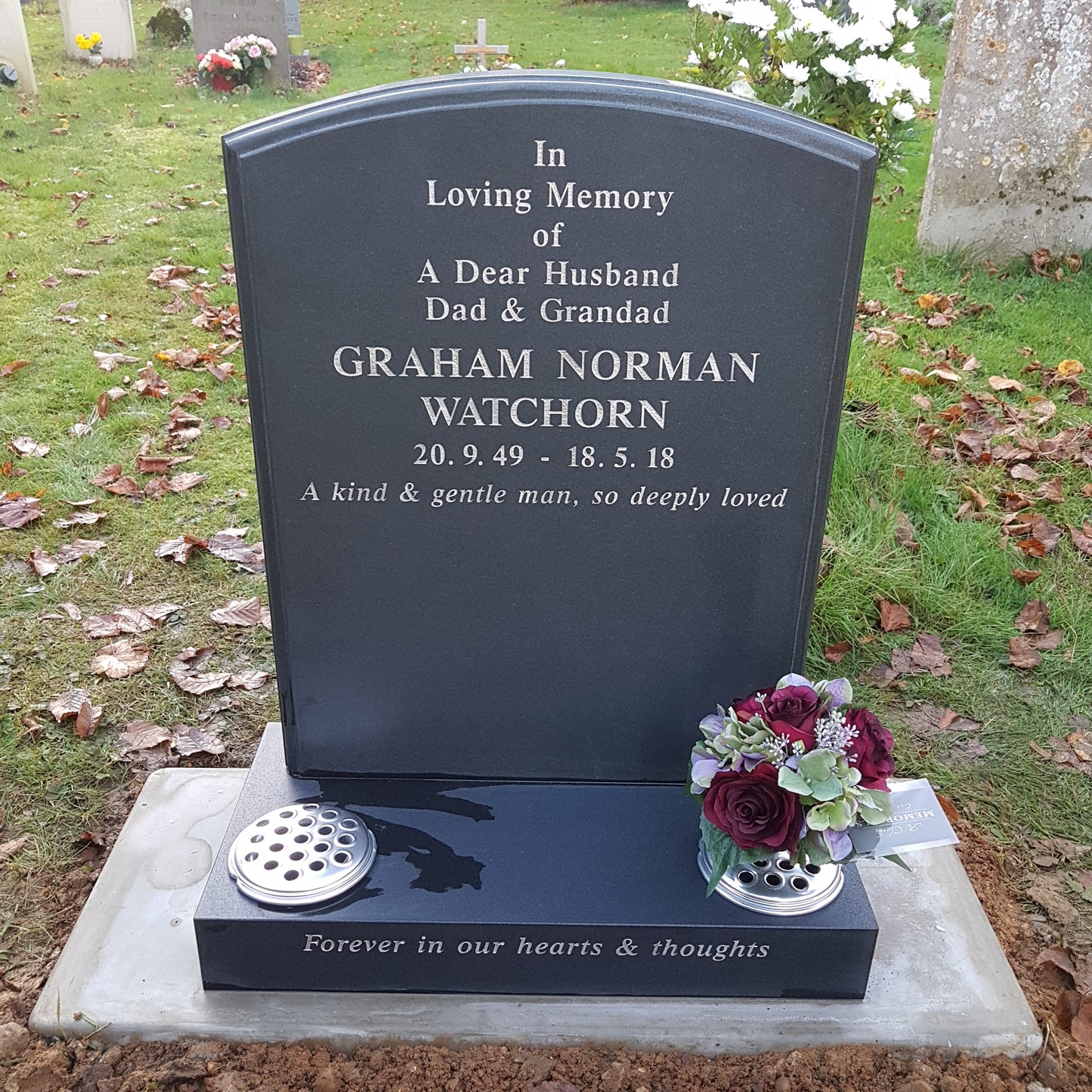 Oval Top Headstone With Or Without illustration