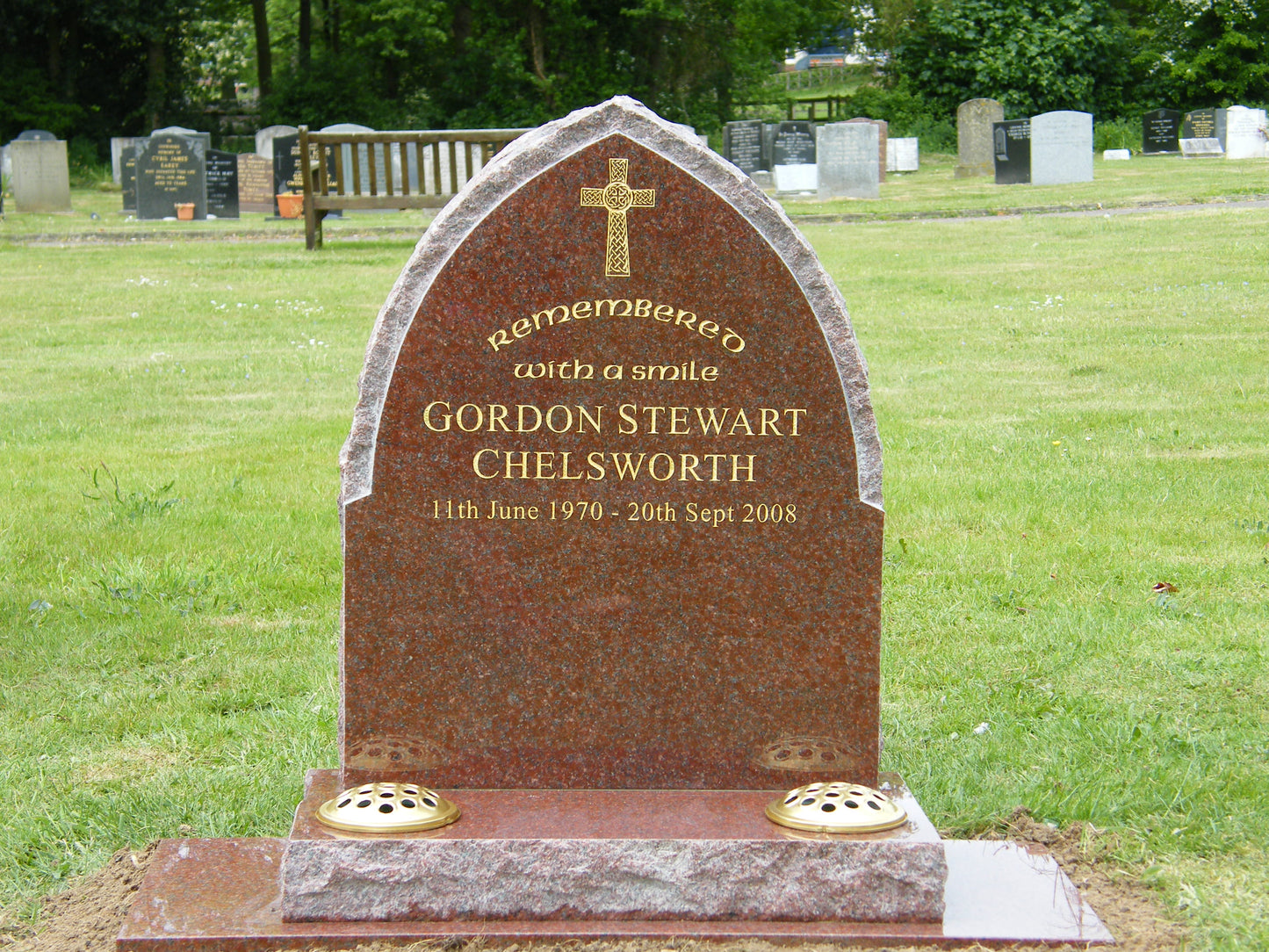 Gothic Headstone With Pitched Edges