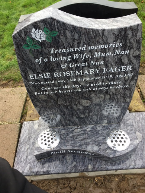 Headstone With Bronze Roses