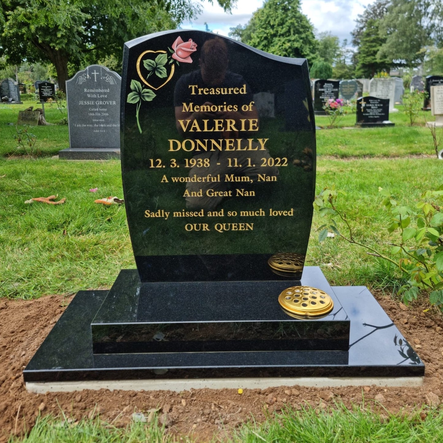 Half Ogee Anton Shaped Headstone With Chamfered Edge