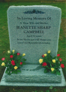 Headstone With Square Top & Splayed Corners With Daffodil Design