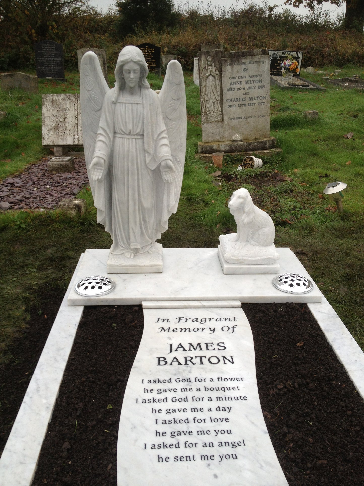 Rustic Headstone With Our Lady