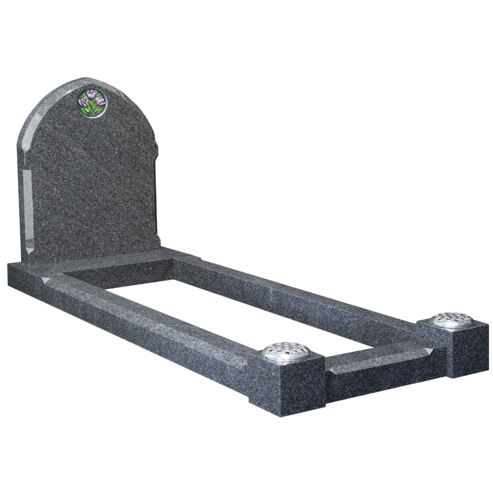 Traditional style headstone and matching kerb set with chamfered edges