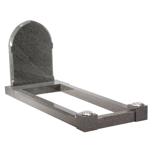 Traditional style headstone and matching kerb set with chamfered edges