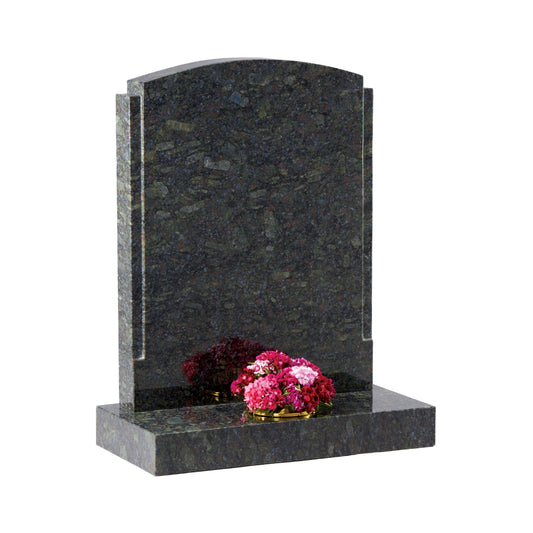 Oval shaped headstone with rebated edges
