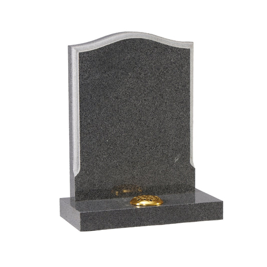 Ogee shaped headstone with a stopped moulded edge