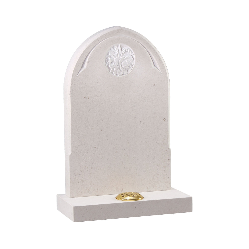 Gothic shape memorial with hand carving