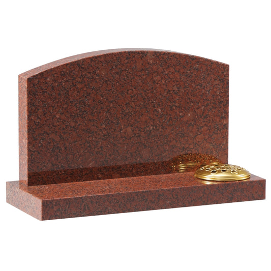 Oval top cremation style memorial on a rectangular base
